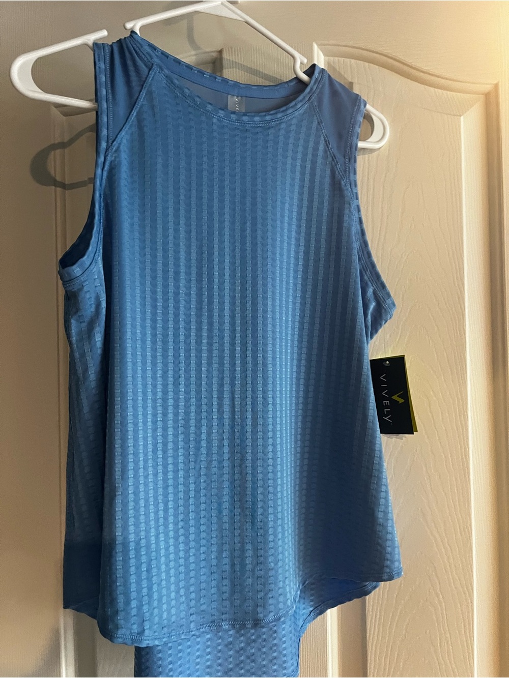 Lively Sky Blue Textured Athletic Tank